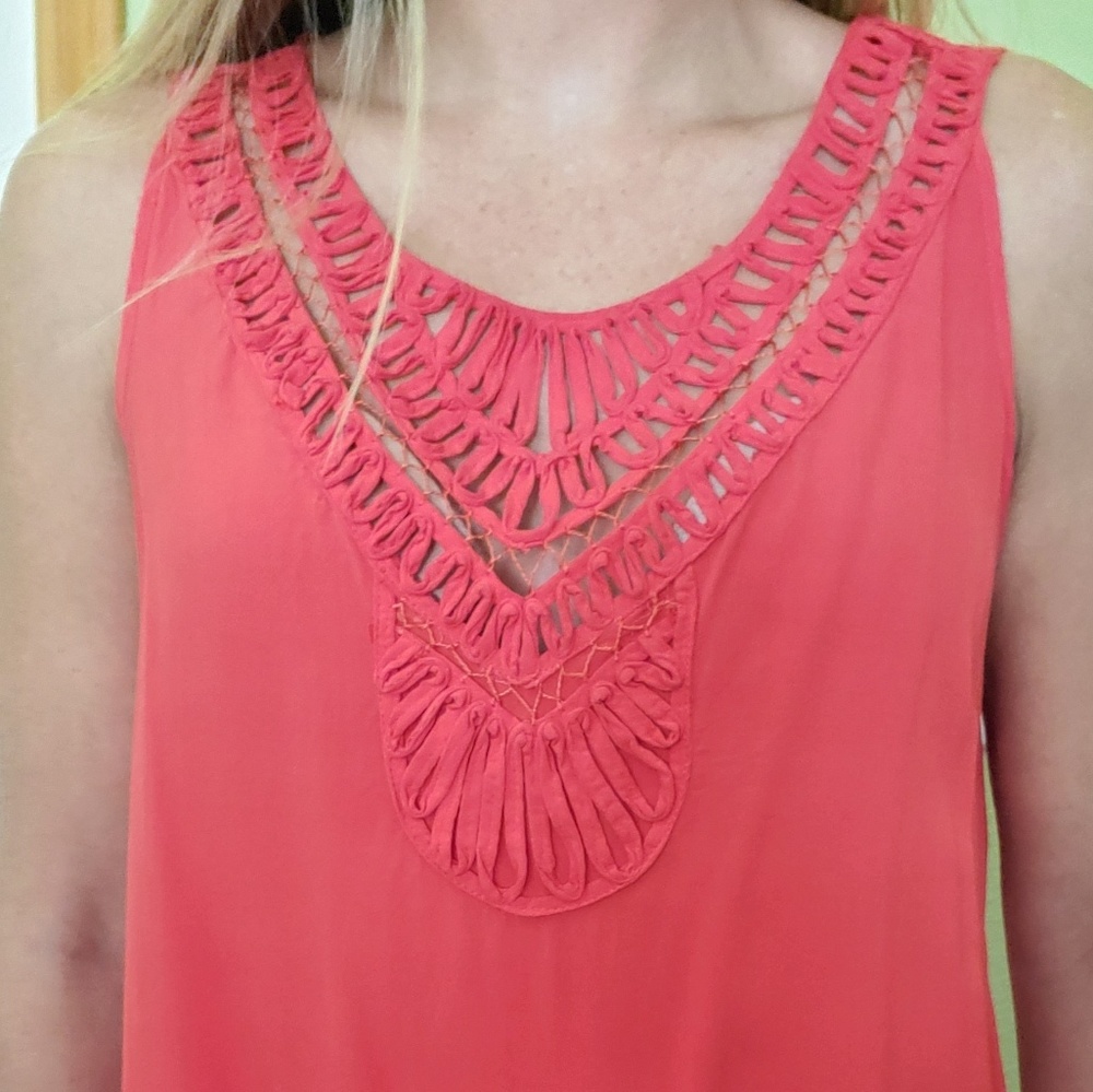 Max Studio coral colored top